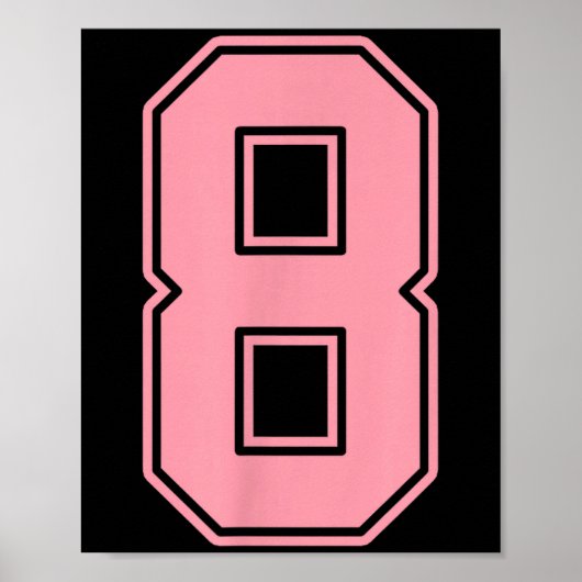 Pink Number 8 Jersey Player Uniform #8  Poster (Vorne)