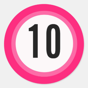 Pink-Nummer-Aufkleber Runder Aufkleber