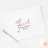 Pink Nurse Abschluss bevorzugt Aufkleber mit Namen (Umschlag)