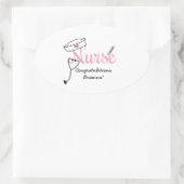 Pink Nurse Abschluss bevorzugt Aufkleber mit Namen (Tasche)