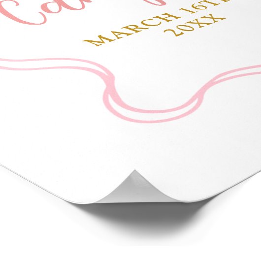 Pink Nurse Coquette Graduation Party Poster (Ecke)