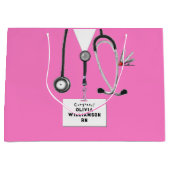 Pink Nurse Graduation Large Gift Bag Große Geschenktüte (Vorderseite)