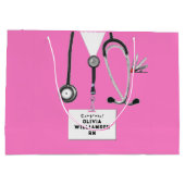Pink Nurse Graduation Large Gift Bag Große Geschenktüte (Rückseite)