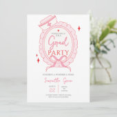 Pink Nurse Graduation Party Einladung (Stehend Vorderseite)