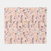 Pink Nurse Life Nahtloses Muster (3) Fleecedecke (Vorderseite (Horizontal))