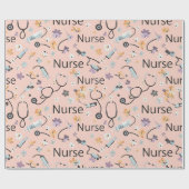Pink Nurse Life Nahtloses Muster (3) Geschenkpapier (Flach)