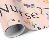 Pink Nurse Life Nahtloses Muster (3) Geschenkpapier (Rolleneckpunkt)