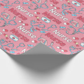 Pink Nurse Life Seamless Pattern (1) Geschenkpapier (Ecke)