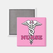 Pink Nurse Magnet (Vorderseite/Rückseite)