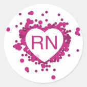 Pink Nurse RN Heart Sticker (Vorderseite)