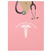 Pink Nurse Scrub Top Personalisiert Klemmbrett (Rückseite)