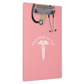 Pink Nurse Scrub Top Personalisiert Klemmbrett (Rechts)