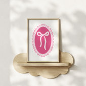Pink Nursery Art - Coquette Oval Frame & Bow Poster
