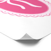 Pink Nursery Art - Coquette Oval Frame & Bow Poster (Ecke)
