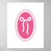 Pink Nursery Art - Coquette Oval Frame & Bow Poster (Vorne)