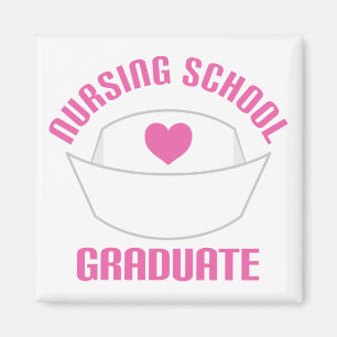 Pink Nursing School Graduate Gift Magnet