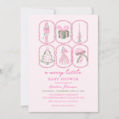 Pink Nutcracker A Merry Little Baby Shower Einladung (Vorderseite)