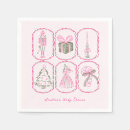 Pink Nutcracker A Merry Little Baby Shower Serviette