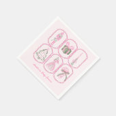 Pink Nutcracker A Merry Little Baby Shower Serviette (Ecke)