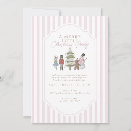 Pink Nutcracker A Merry Little Christmas Party Einladung (Vorderseite)