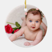 Pink Nutcracker Baby 1. Weihnachtsgebäck Foto Orna Keramik Ornament (Hinten)