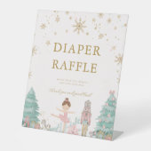 Pink Nutcracker Baby Shower Diaper Raffle Sign Sockelschild (Vorderseite)