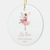 Pink Nutcracker Ballerina Baby's First Christmas Keramik Ornament (Links)