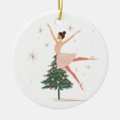 Pink Nutcracker Ballerina Keramik Ornament (Vorne)