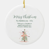 Pink Nutcracker Ballerina Keramik Ornament (Hinten)