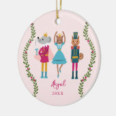 Pink Nutcracker Ballet Animal Girls Keramik Ornament (Links)
