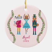 Pink Nutcracker Ballet Animal Girls Keramik Ornament (Hinten)
