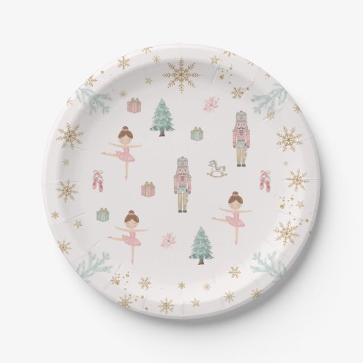 Pink Nutcracker Ballet Birthday Paper Plates Pappteller (Vorderseite)