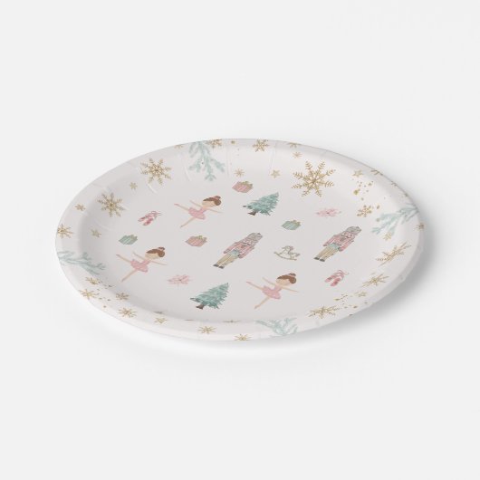 Pink Nutcracker Ballet Birthday Paper Plates Pappteller (Schrägansicht)