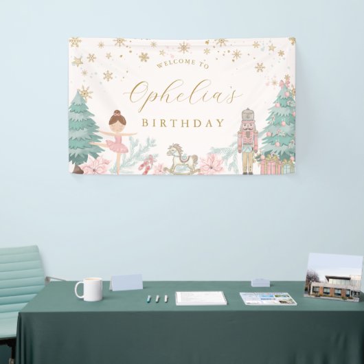 Pink Nutcracker Ballet Birthday Welcome Banner (Messeveranstaltung)