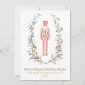 Pink Nutcracker Ballet Blumen Weihnachtskarte Einladung (Vorderseite)