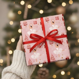 Pink Nutcracker Ballet Christmas Gift Wrap Geschenkpapier