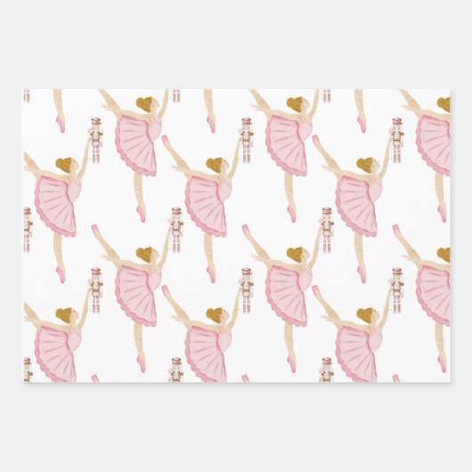 Pink Nutcracker Ballet Geschenkpapier Set (Vorderseite 2)