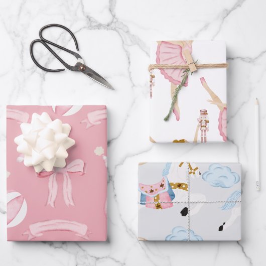 Pink Nutcracker Ballet Geschenkpapier Set (Vorderseite)