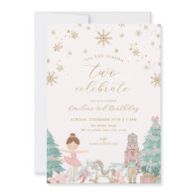 Pink Nutcracker Ballet Second Birthday Invitation
