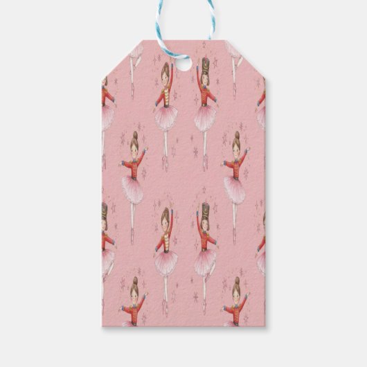 Pink Nutcracker Ballet Theme Girls Geschenkanhänger (Vorderseite)