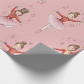Pink Nutcracker Ballet Theme Girls Geschenkpapier (Ecke)