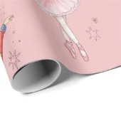 Pink Nutcracker Ballet Theme Girls Geschenkpapier (Rolleneckpunkt)