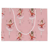 Pink Nutcracker Ballet Theme Girls Große Geschenktüte (Rückseite)