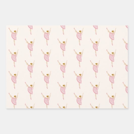 Pink Nutcracker Ballet Weihnachten Geschenkpapier Set (Vorderseite 2)