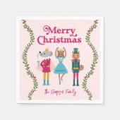Pink Nutcracker Ballet Weihnachten Serviette (Vorderseite)