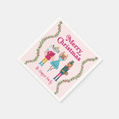 Pink Nutcracker Ballet Weihnachten Serviette (Ecke)