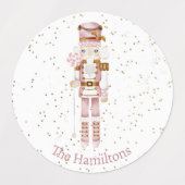 Pink Nutcracker Ballet Weihnachtskleber Etiketten (Design 1)