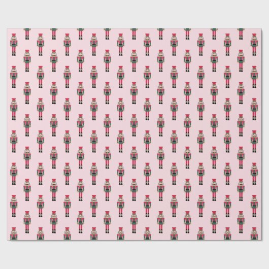 Pink Nutcracker Ballet Weihnachtsmuster Geschenkpapier (Flach)