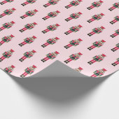 Pink Nutcracker Ballet Weihnachtsmuster Geschenkpapier (Ecke)