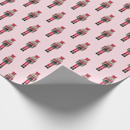 Pink Nutcracker Ballet Weihnachtsmuster Geschenkpapier (Ecke)